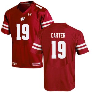 Men's Wisconsin Badgers NCAA #19 Nate Carter Red Authentic Under Armour Stitched College Football Jersey TA31Q14WU